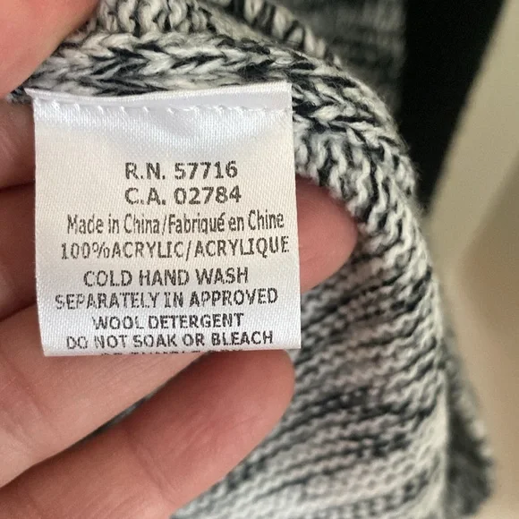 Papillon Blanc High Neck Knit Sweater Dress Grey Black Size X Large NWT - Picture 10 of 12